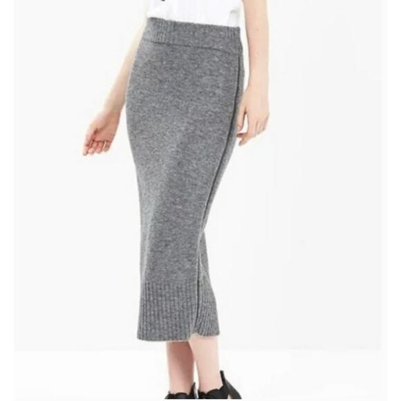 NWT Banana Republic Steel Grey Merino Wool Zip Sweater Skirt - Medium - Picture 1 of 8